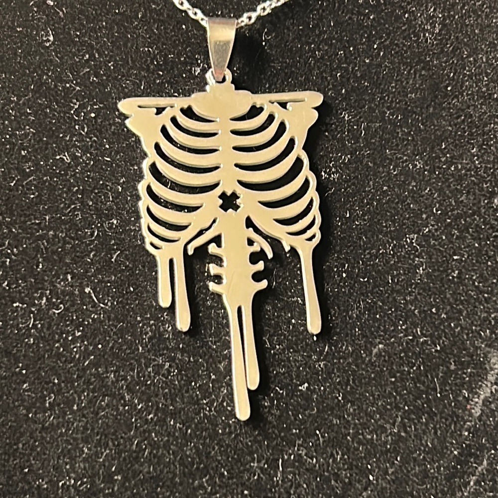 Gothic skeleton rib cage pendant